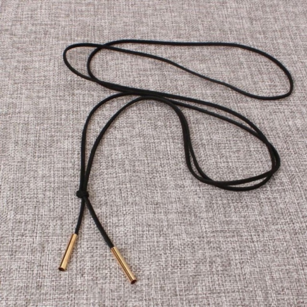 Wrap Around Choker, Black Vegan Leather Multilayer Tie - Picture 4 of 6
